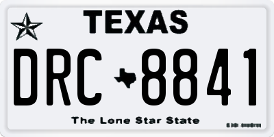 TX license plate DRC8841