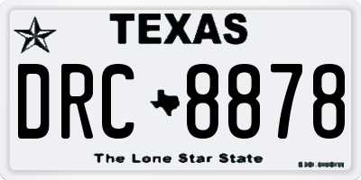 TX license plate DRC8878