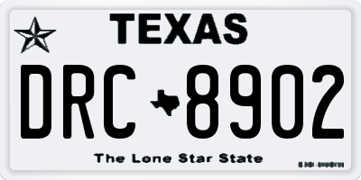 TX license plate DRC8902