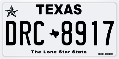 TX license plate DRC8917