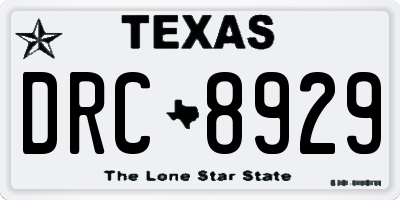 TX license plate DRC8929