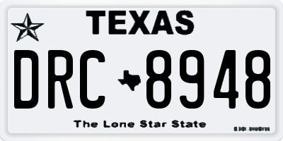 TX license plate DRC8948