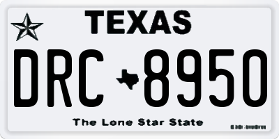 TX license plate DRC8950