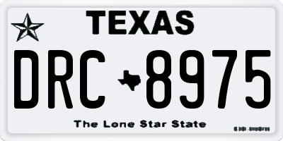 TX license plate DRC8975