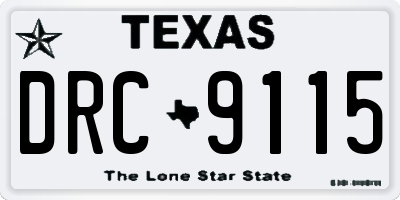 TX license plate DRC9115