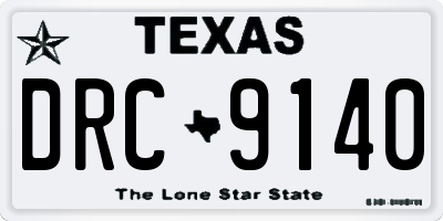 TX license plate DRC9140