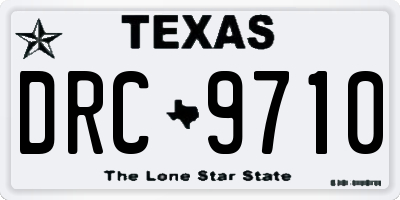 TX license plate DRC9710