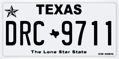 TX license plate DRC9711