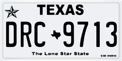 TX license plate DRC9713