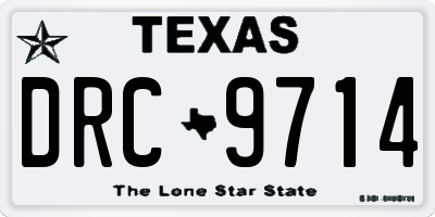 TX license plate DRC9714