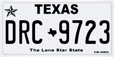 TX license plate DRC9723