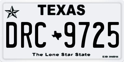 TX license plate DRC9725