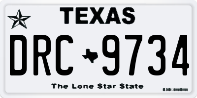 TX license plate DRC9734