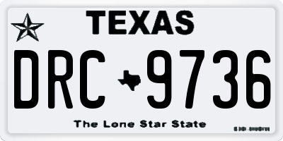 TX license plate DRC9736