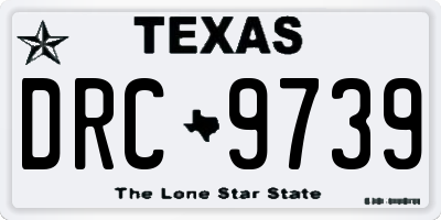 TX license plate DRC9739