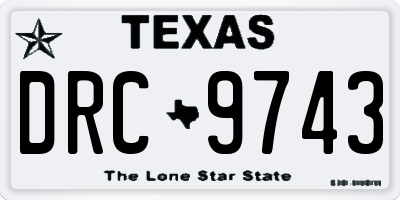 TX license plate DRC9743