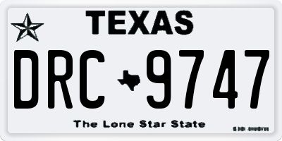 TX license plate DRC9747