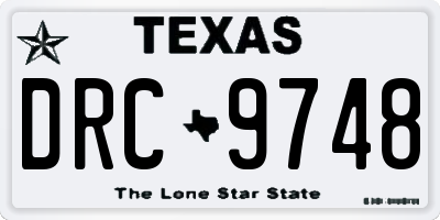 TX license plate DRC9748