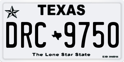 TX license plate DRC9750