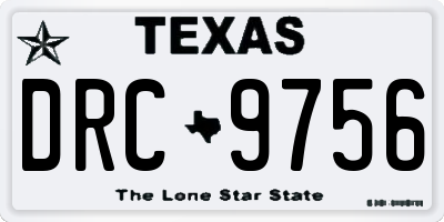 TX license plate DRC9756