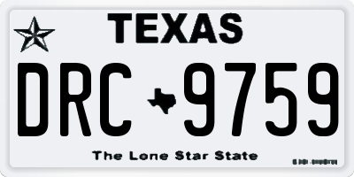 TX license plate DRC9759