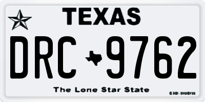 TX license plate DRC9762