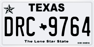 TX license plate DRC9764