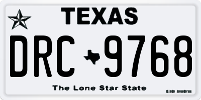 TX license plate DRC9768