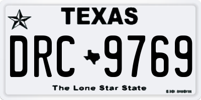 TX license plate DRC9769