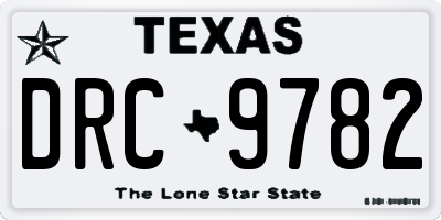 TX license plate DRC9782