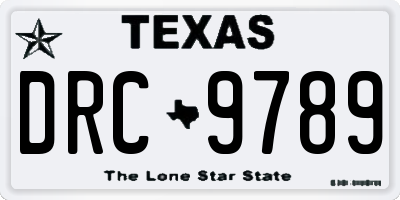 TX license plate DRC9789