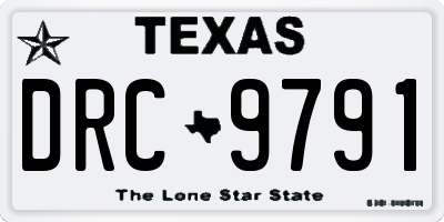 TX license plate DRC9791