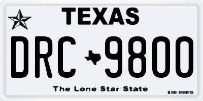 TX license plate DRC9800