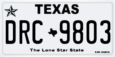 TX license plate DRC9803