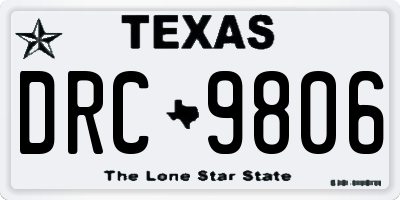 TX license plate DRC9806