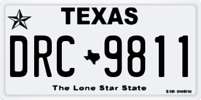 TX license plate DRC9811