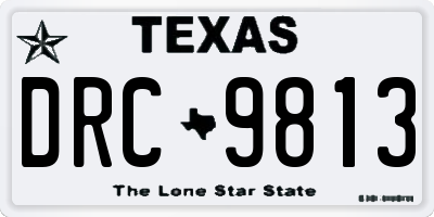 TX license plate DRC9813