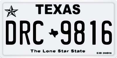 TX license plate DRC9816