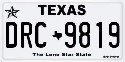 TX license plate DRC9819