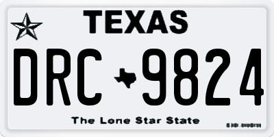 TX license plate DRC9824