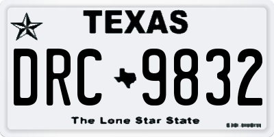 TX license plate DRC9832