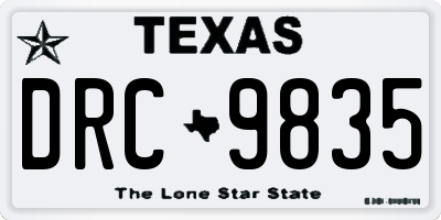 TX license plate DRC9835