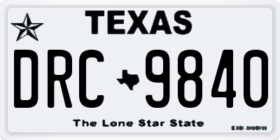 TX license plate DRC9840