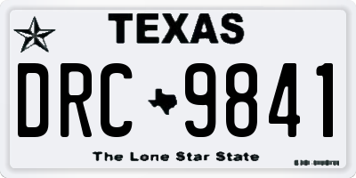 TX license plate DRC9841