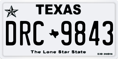 TX license plate DRC9843