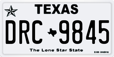 TX license plate DRC9845