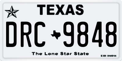 TX license plate DRC9848