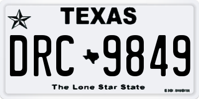 TX license plate DRC9849