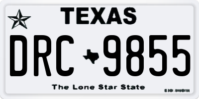 TX license plate DRC9855