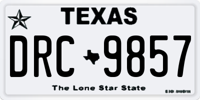 TX license plate DRC9857